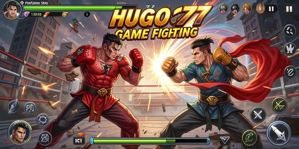 Gameplay HUGO77 yang mendebarkan dalam pertarungan Fighting.
