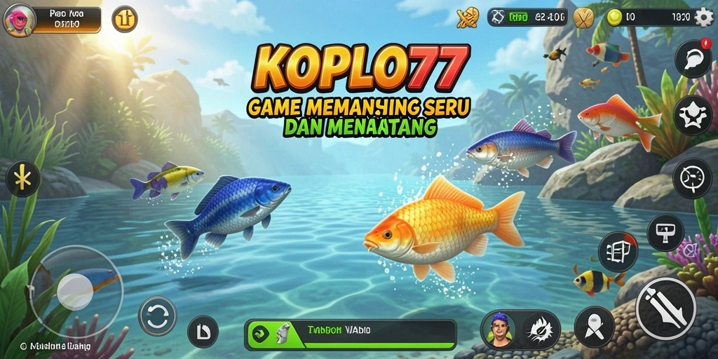 Cuplikan gameplay seru KOPLO77 saat memancing di danau.