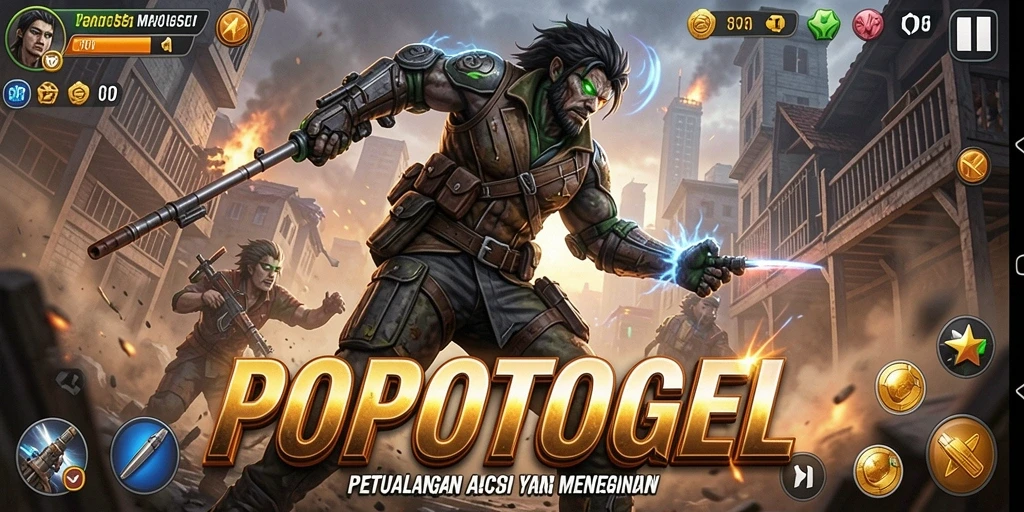 Tampilan gameplay aksi yang mendebarkan dalam POPOTOGEL.