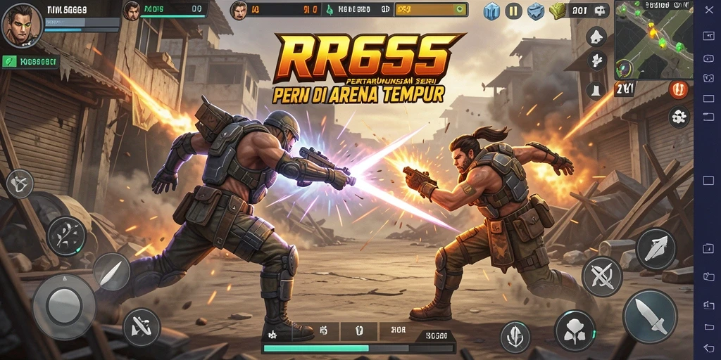 Gameplay intens dalam pertarungan di RR666.