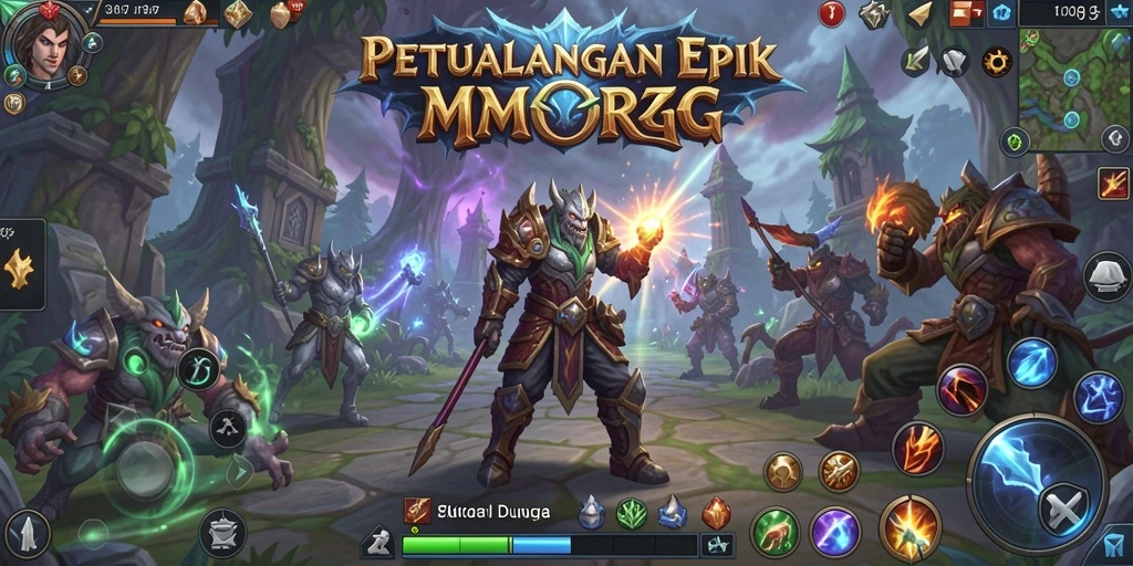 Screenshot menampilkan pertarungan seru di dunia ZK7 MMORPG.